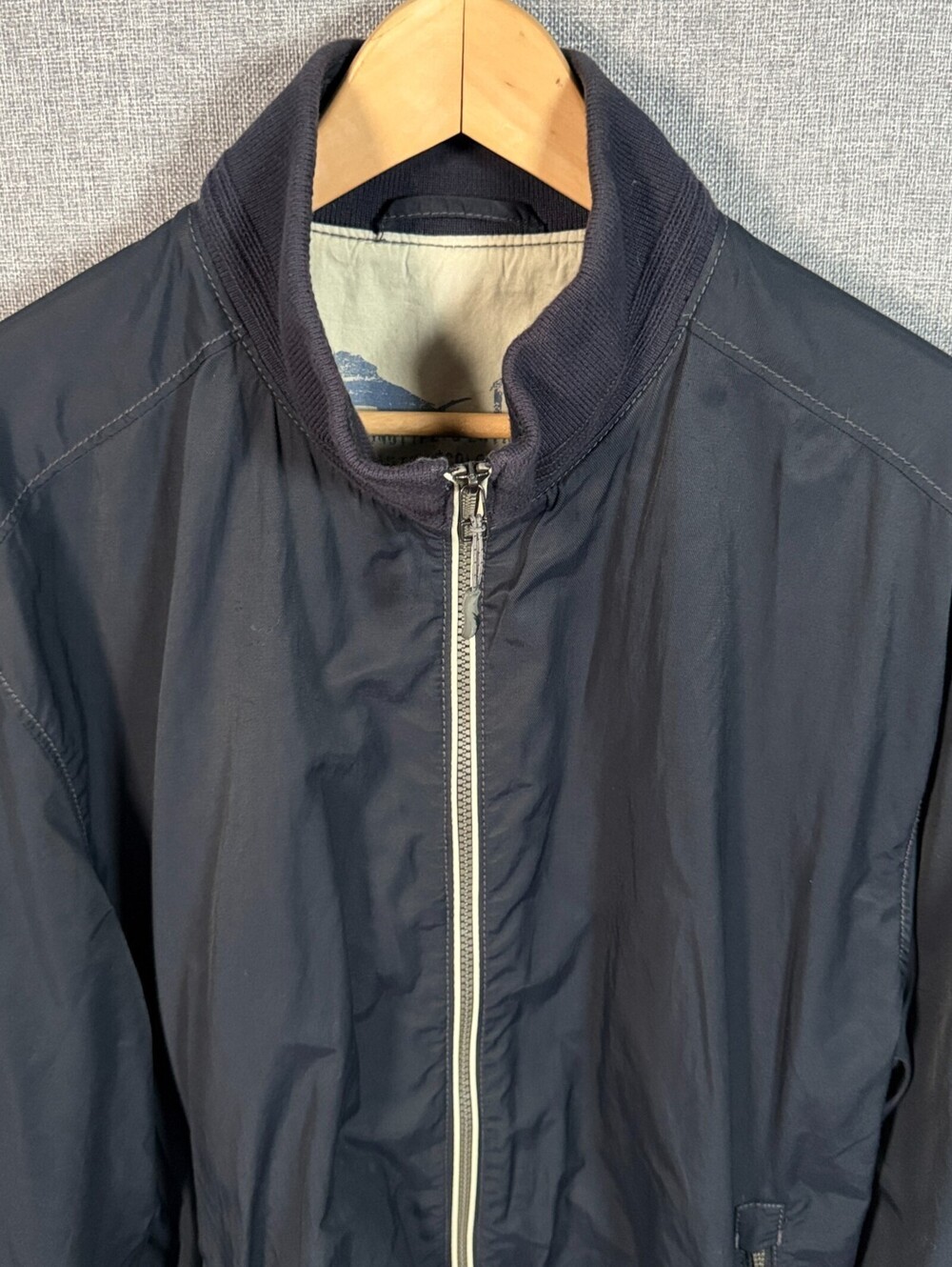 Tommy Bahama Mens Navy Blue Full Zip Bomber Jacket Cotton Nylon Blend Size XL - Picture 3 of 7